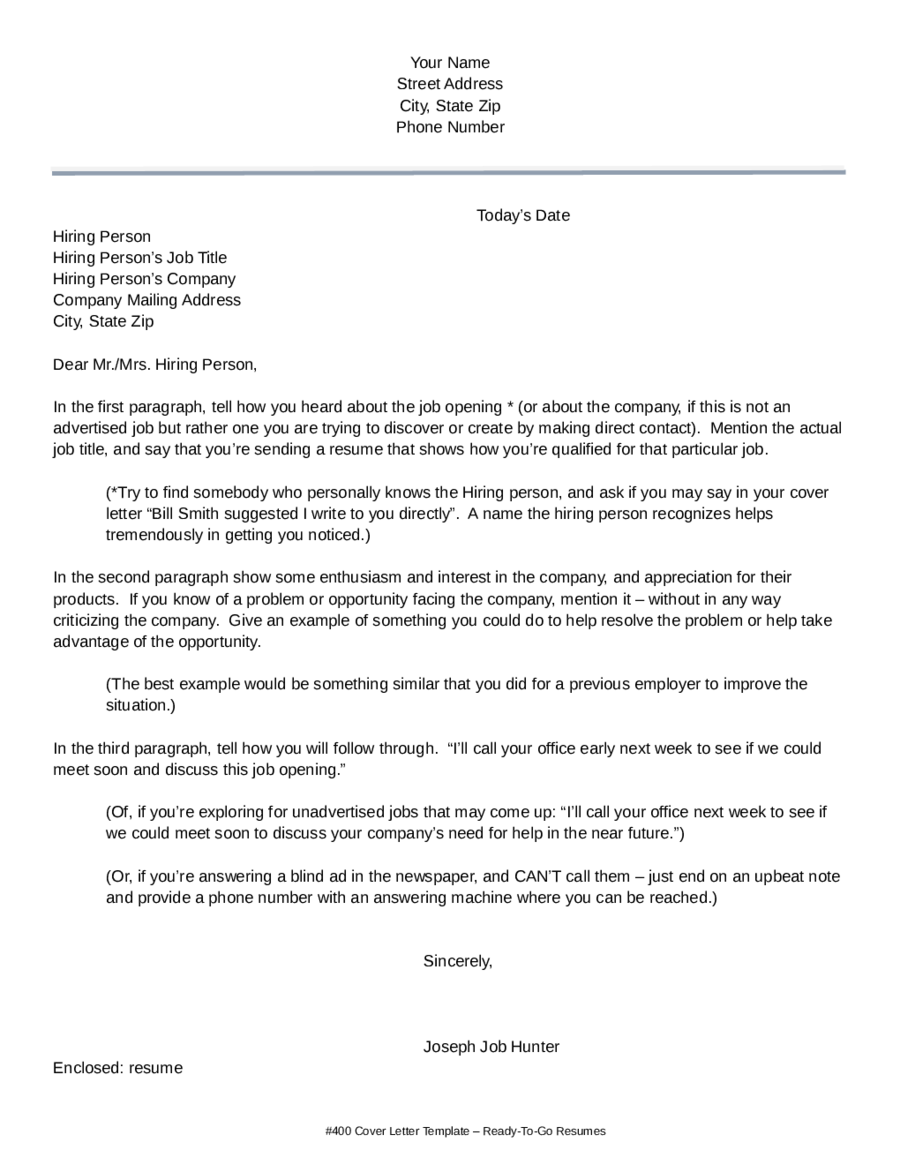 letter of interest cover letter