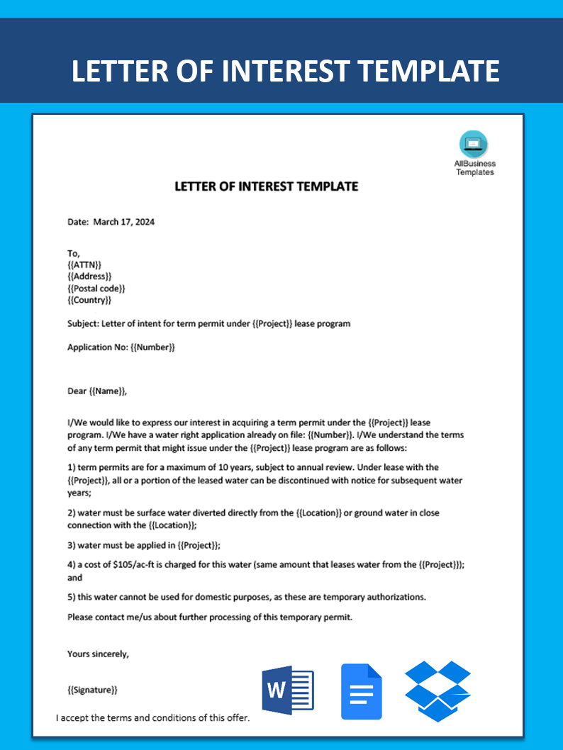 letter of interest template uk