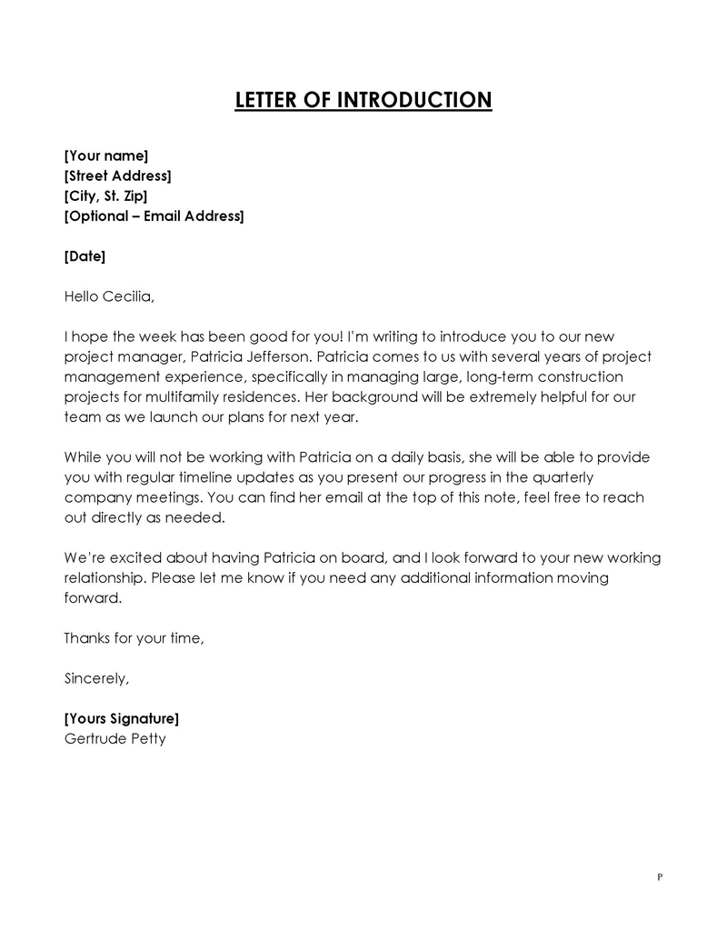 Crafting Your Path: A Comprehensive Letter of Introduction Example