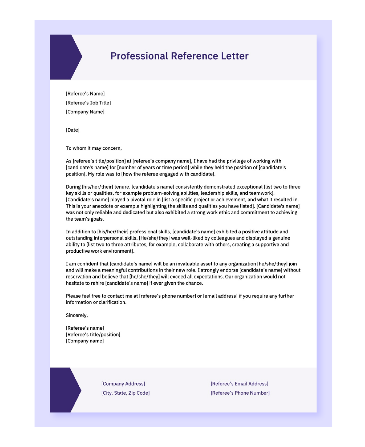 letter of recommendation example for employee