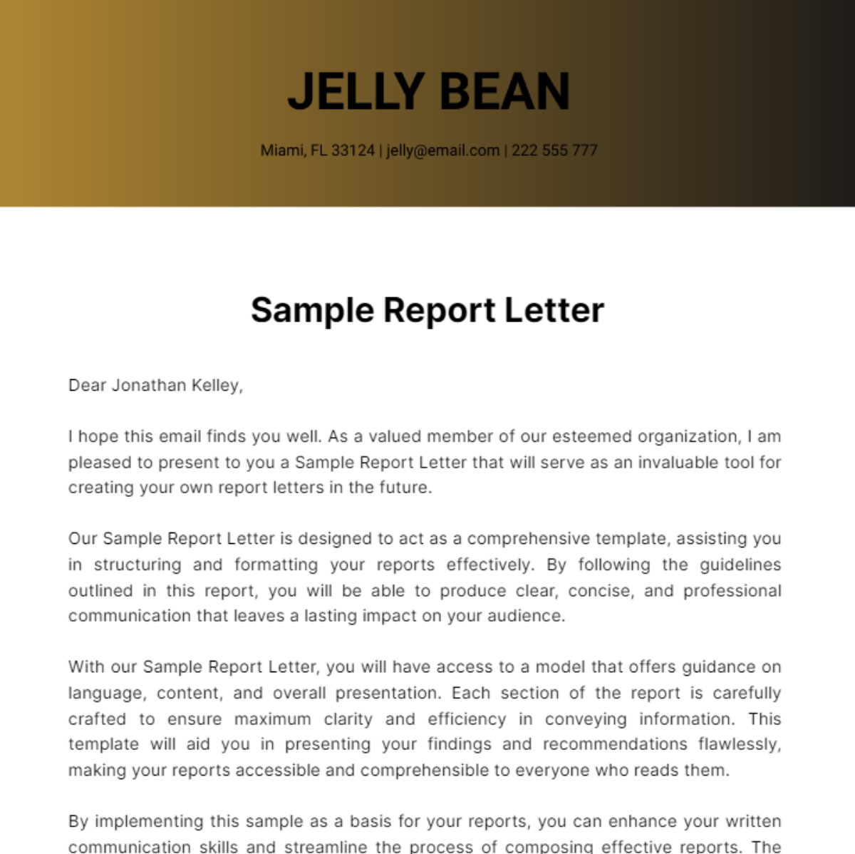 A Comprehensive Guide to Writing a Letter of Report Sample