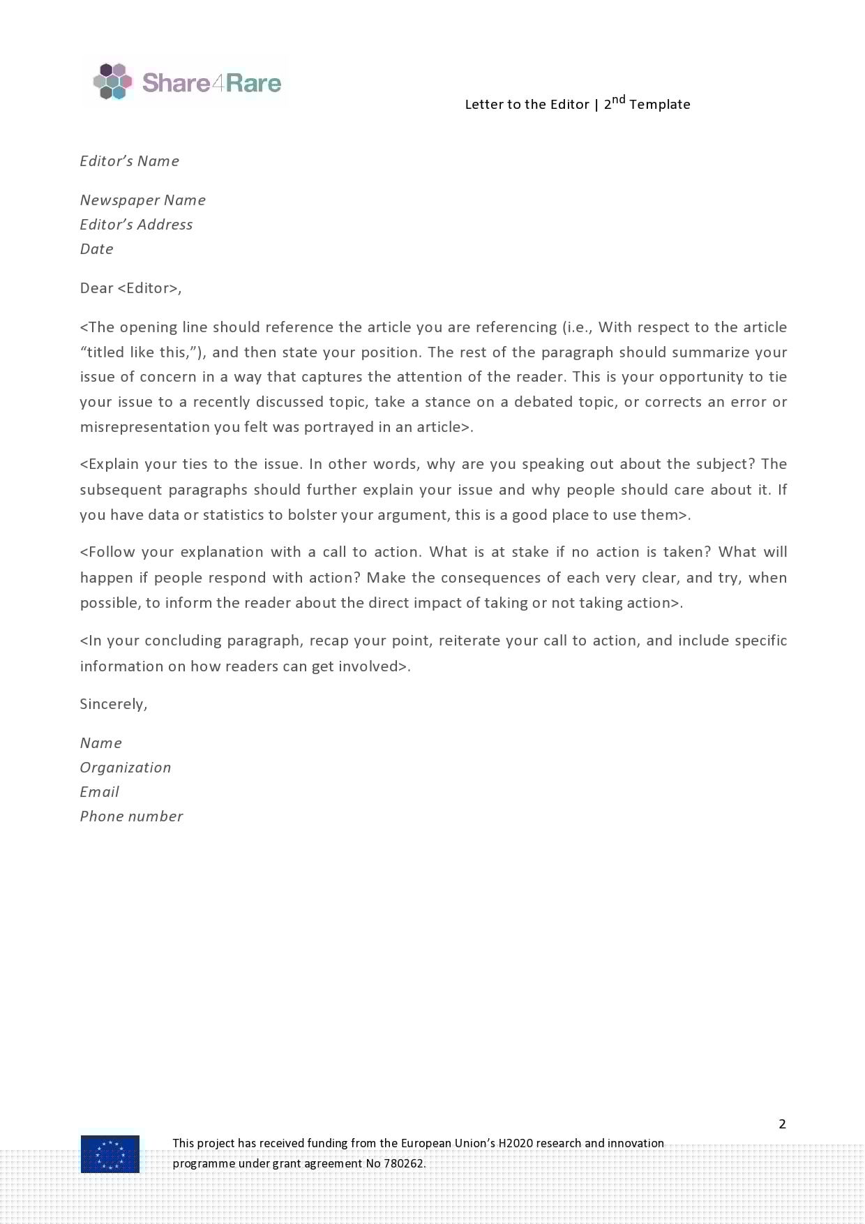 letter to the editor in a newspaper
