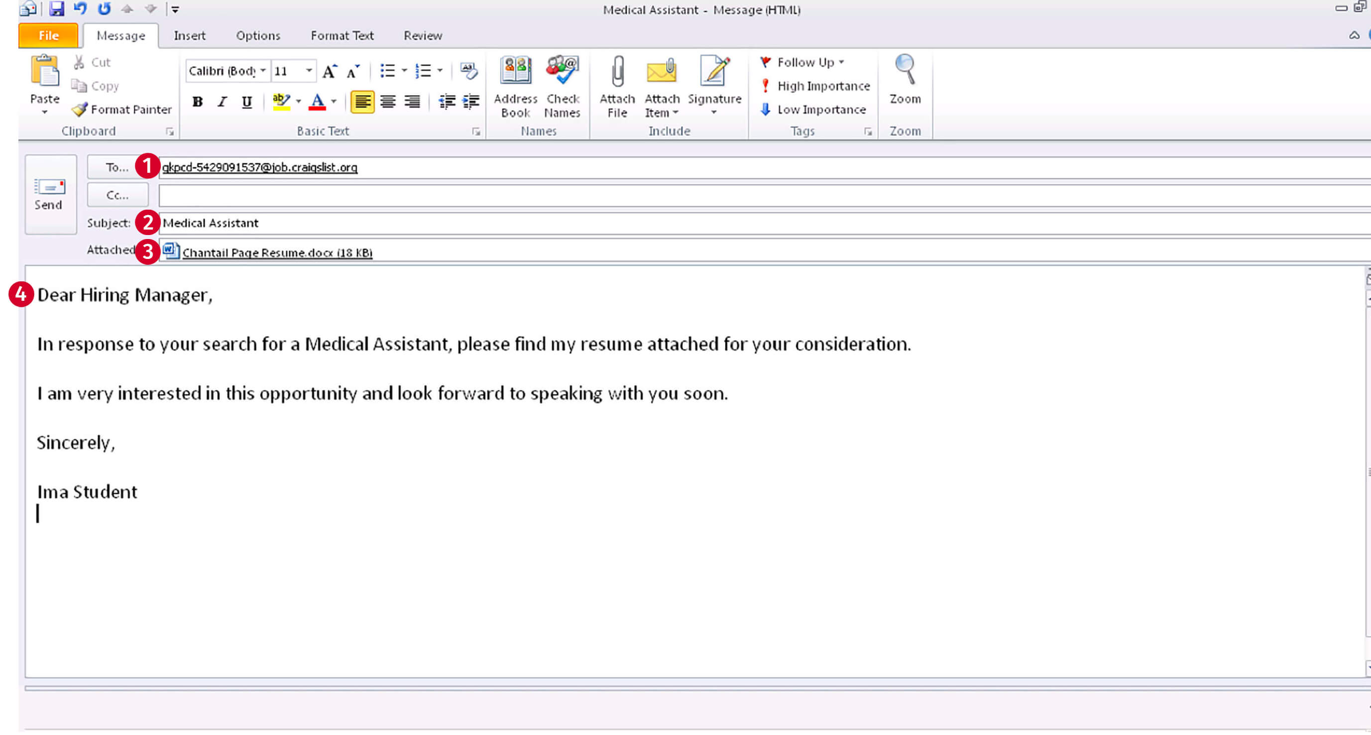 mail subject for sending resume