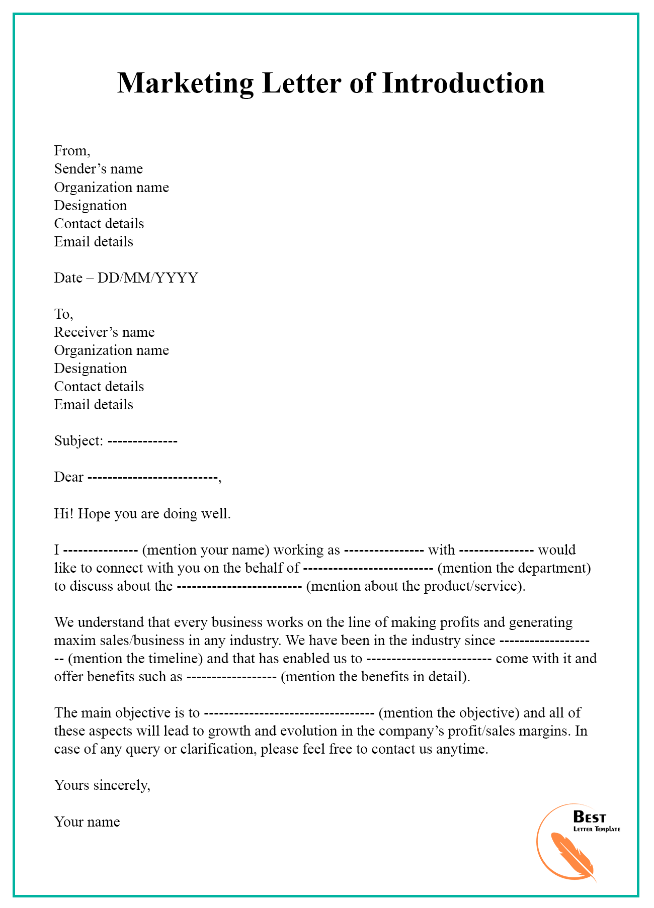 Unlock Your Success with Our Ultimate Marketing Letter Template
