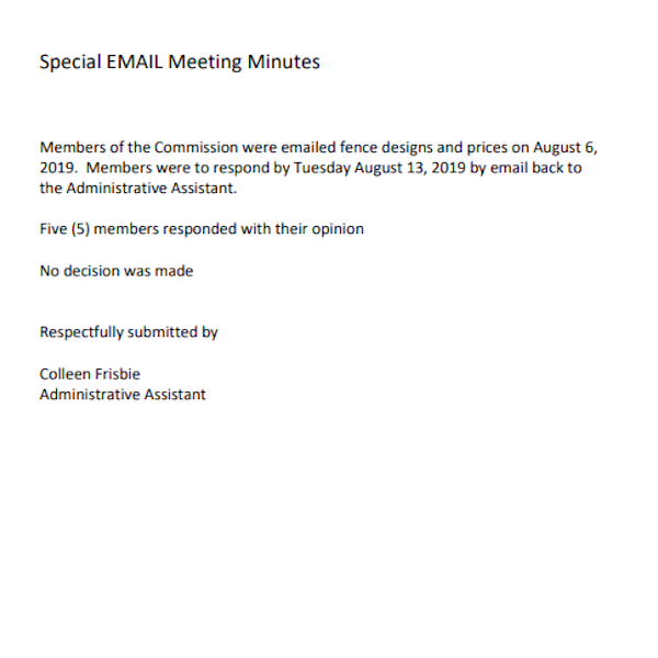 minutes of meeting sample email format