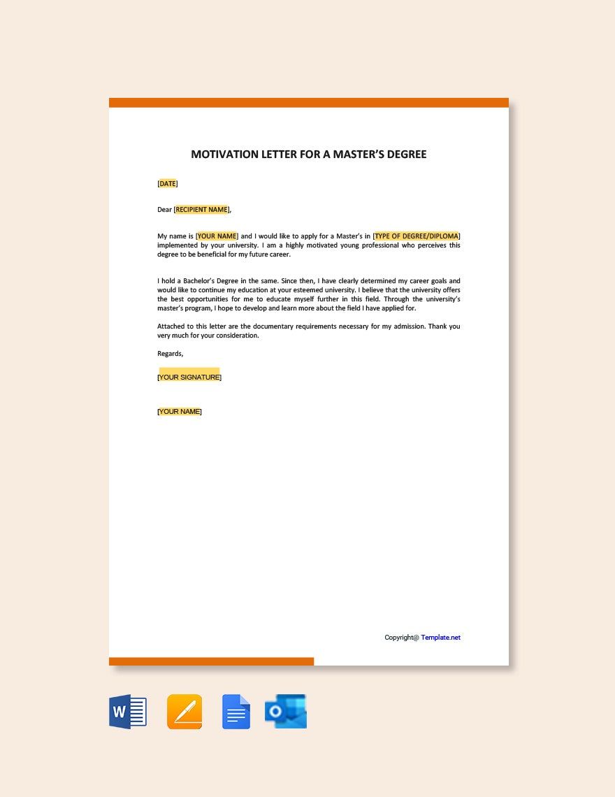Essential Guide to Crafting Your Success: Motivation Letter Template Word