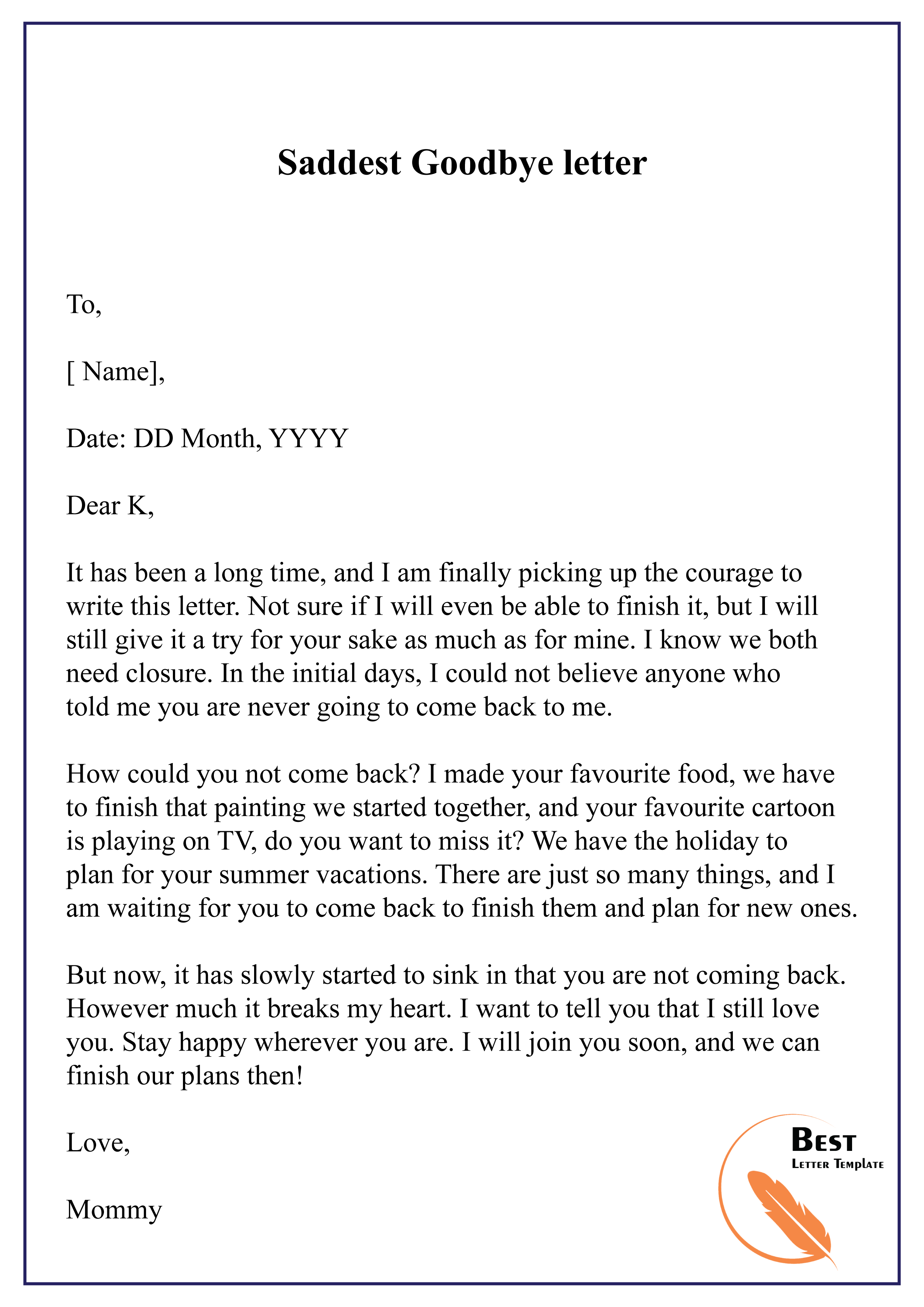 Emotional Reflections: Crafting the Perfect Parting Letter Goodbye