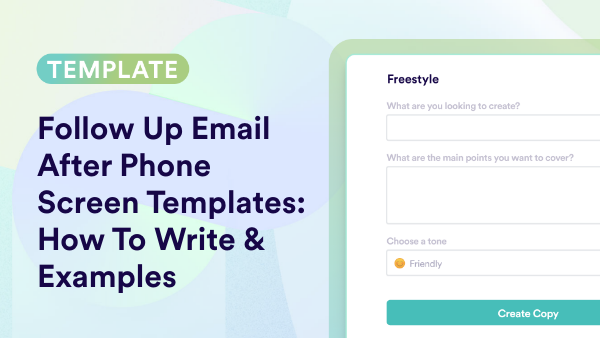 phone screen follow up email