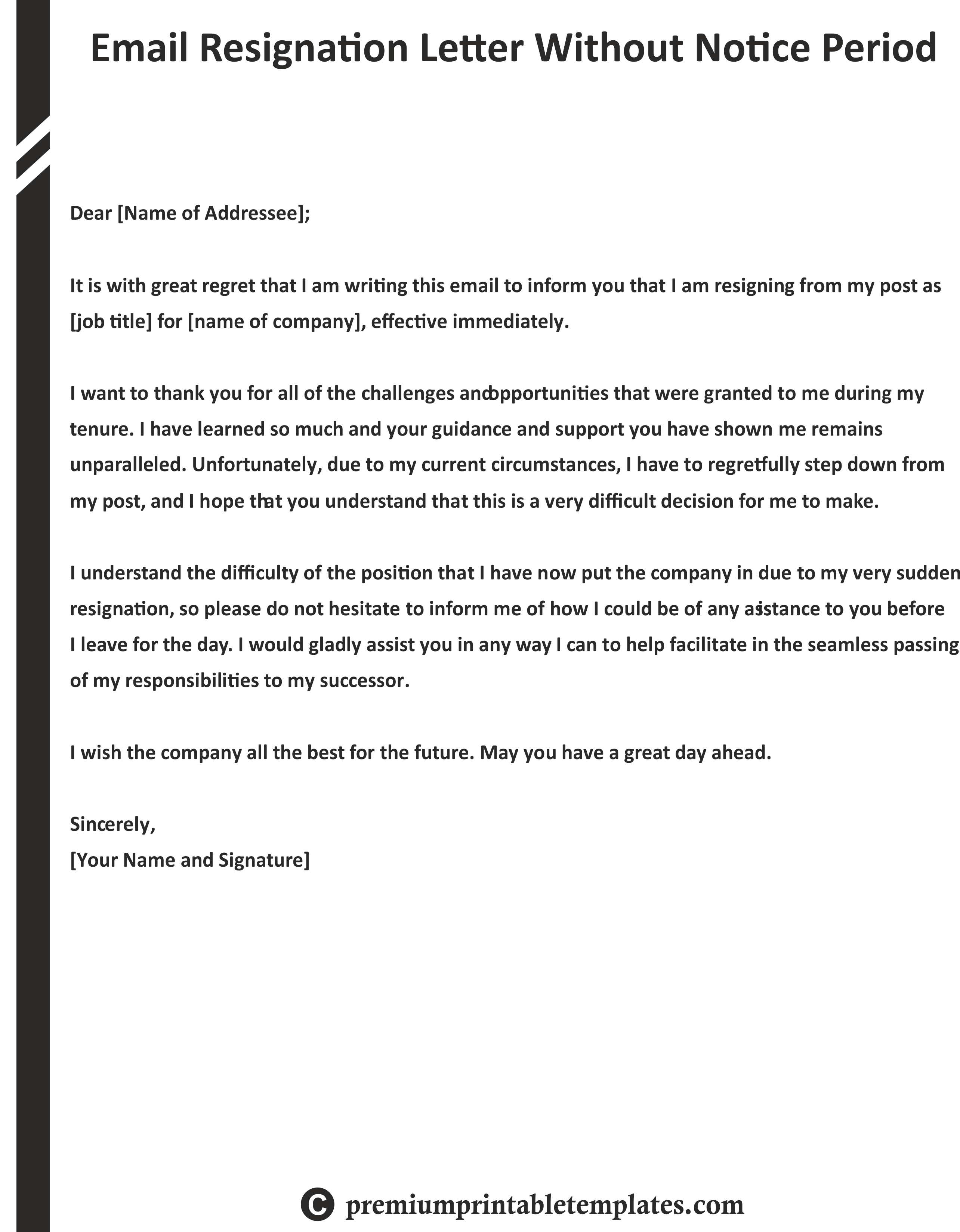 quit without 2 weeks notice