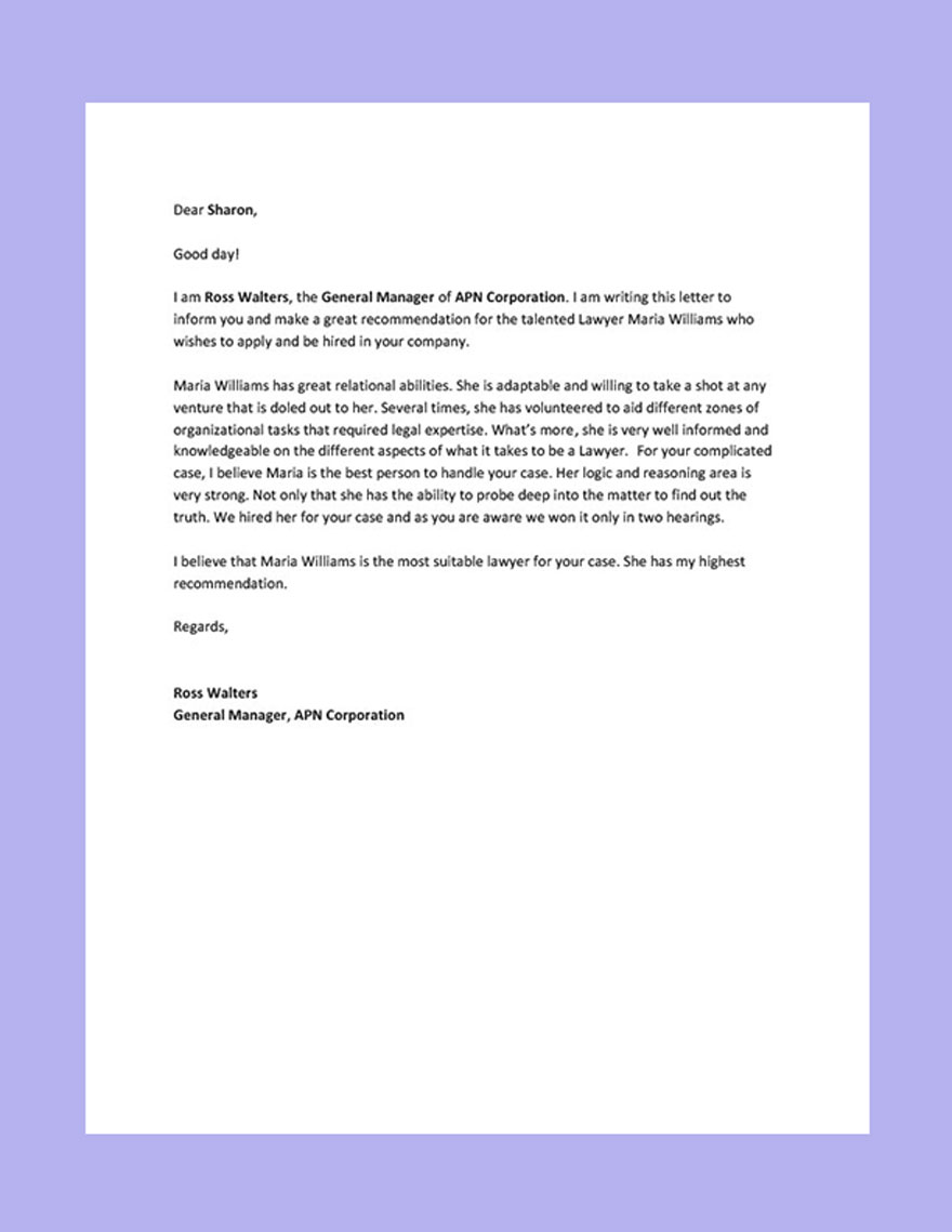 Crafting an Effective Recommendation Letter for Lawyer: Tips and Examples