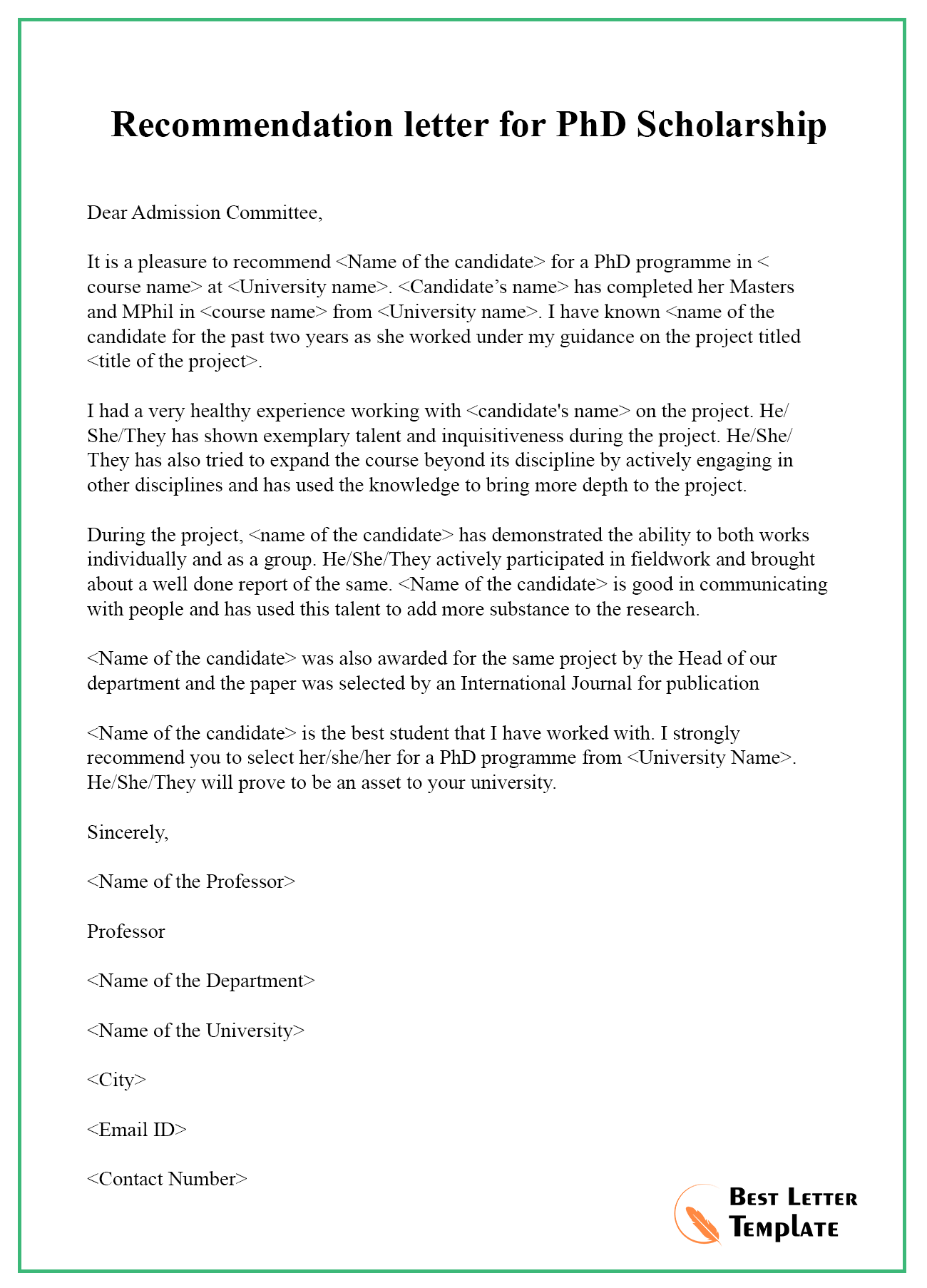 Crafting the Perfect Recommendation Letter for PhD: Tips and Guidelines