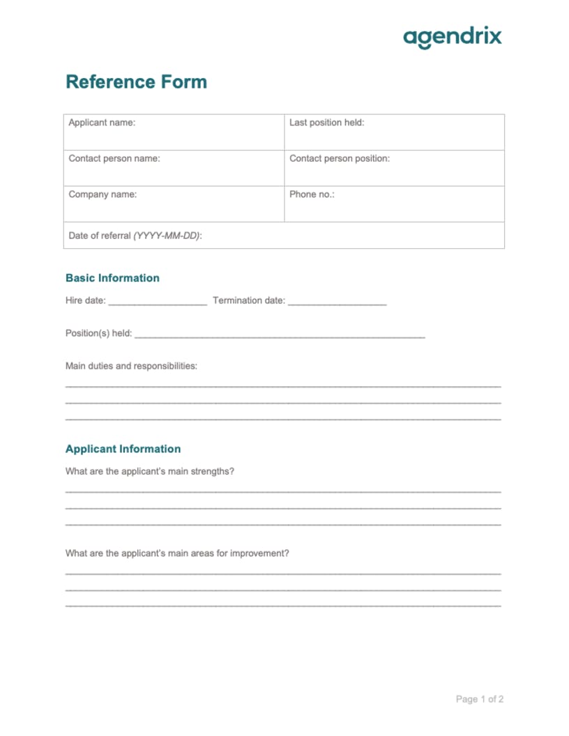 A Comprehensive Guide to Crafting an Effective Reference Form Sample