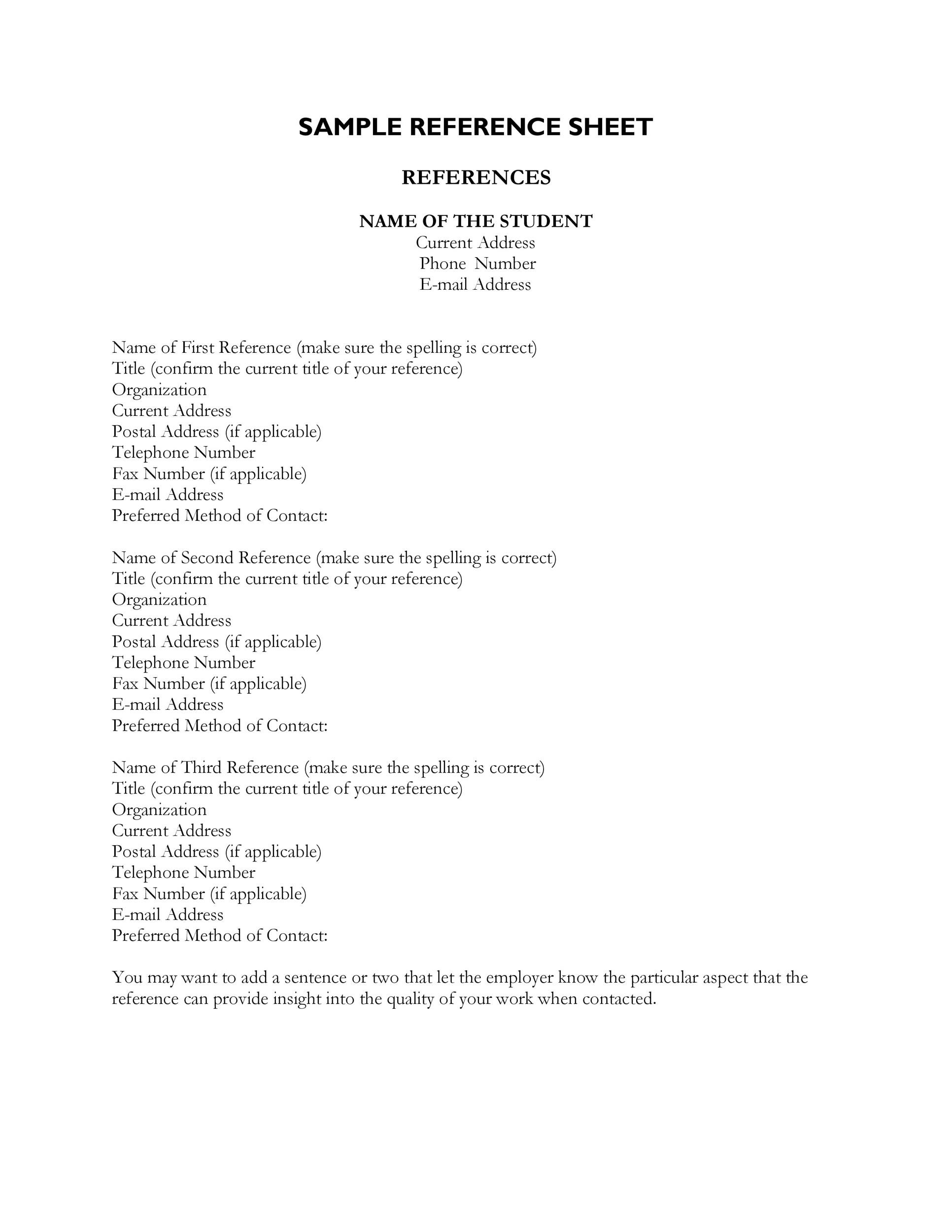 Understanding the Essential Elements of Reference Sheet Format