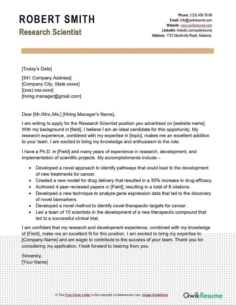 Essential Tips and Guidelines for Writing a Research Cover Letter Sample