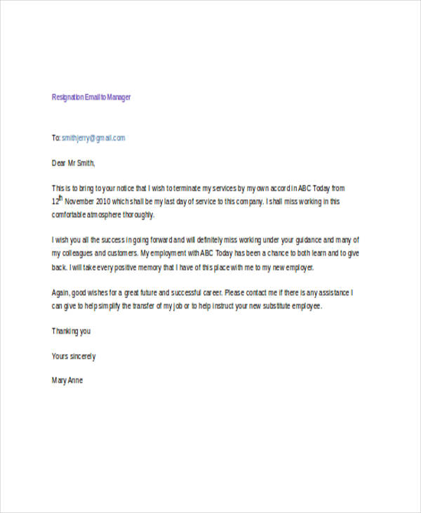 Crafting the Perfect Resignation Email to Manager: Tips and Examples