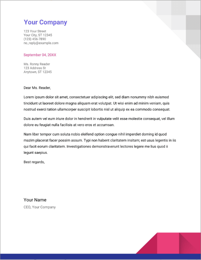 resume cover letter template google docs