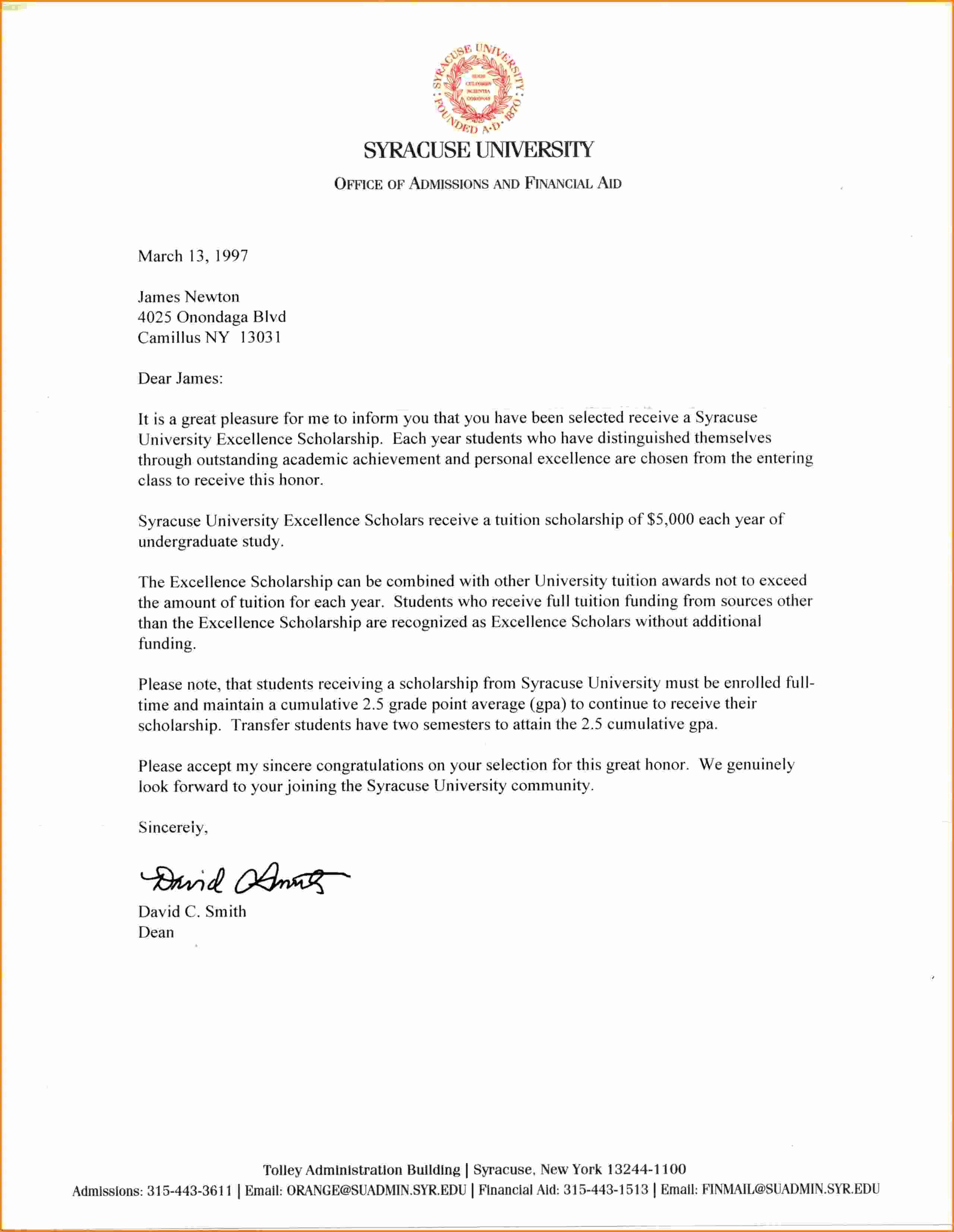 Comprehensive Guide to Understanding Your Scholarship Award Letter: Sample Included