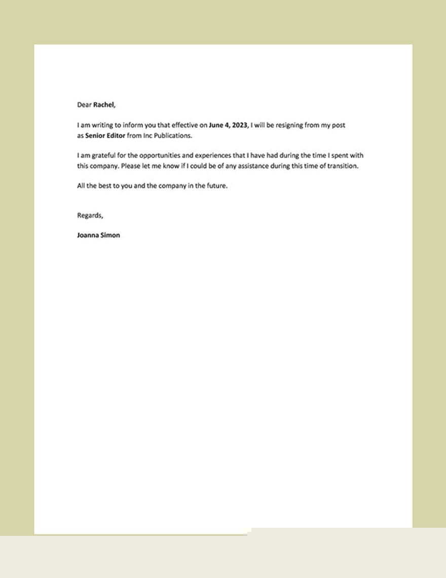 Mastering the Art of the Short Resignation Letter: A Guide to Leaving with Grace