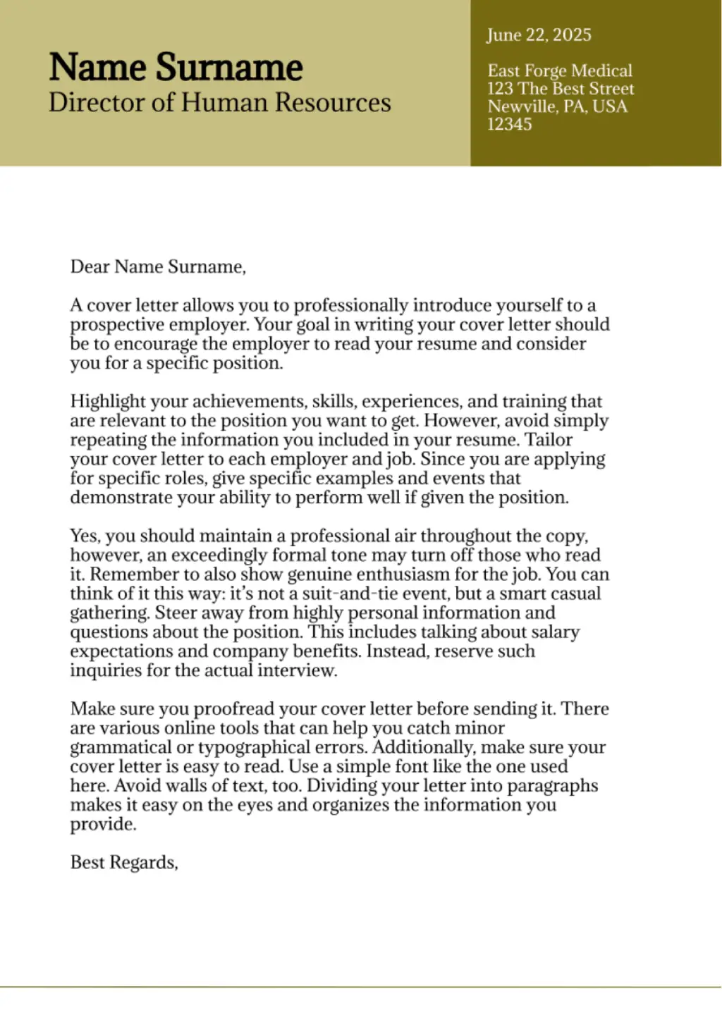simple cover letter template google docs