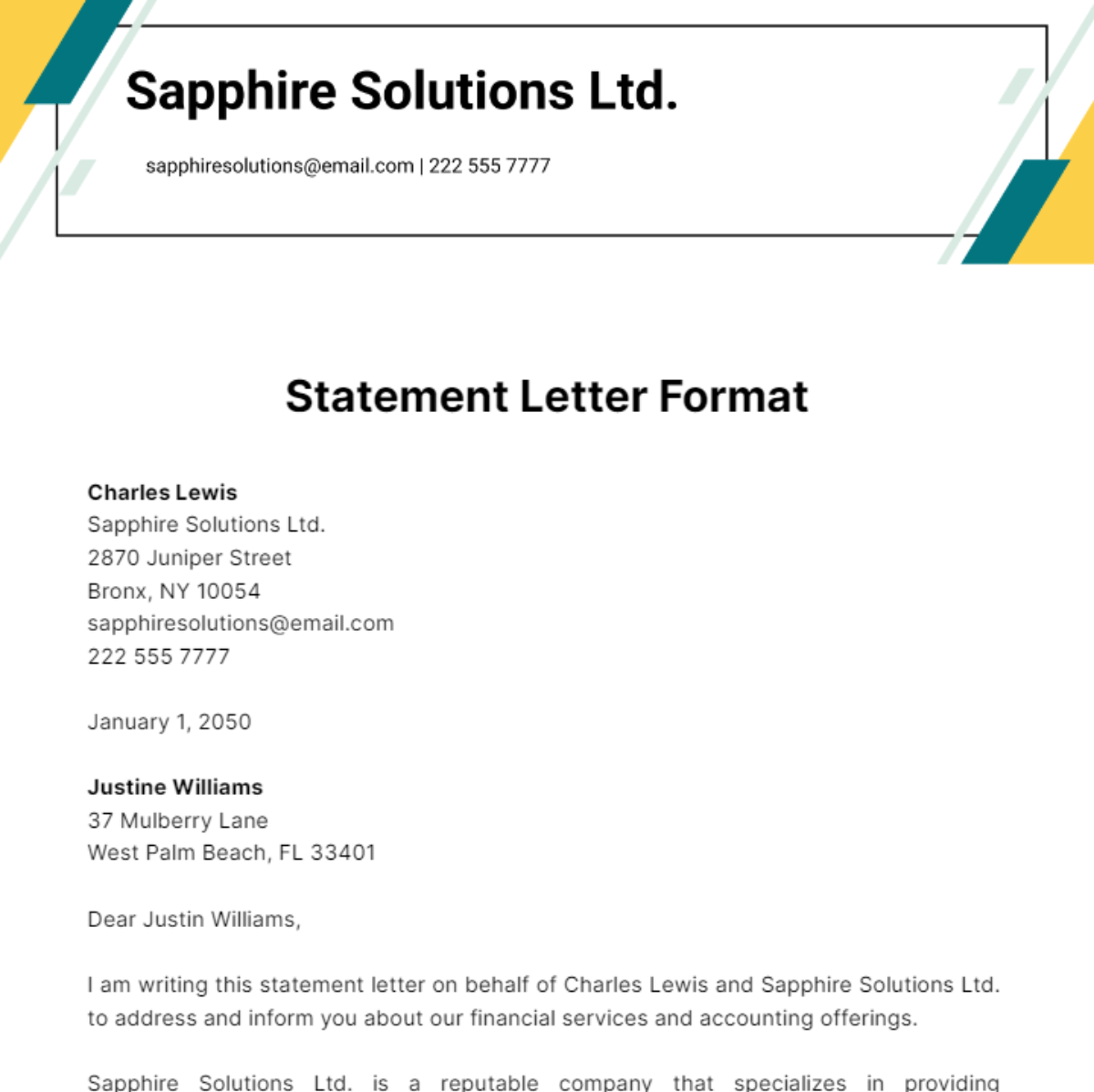 Essential Guide to Creating a Professional Statement Letter Template