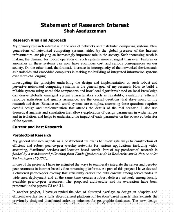 A Comprehensive Guide to Crafting a Statement of Interest Example
