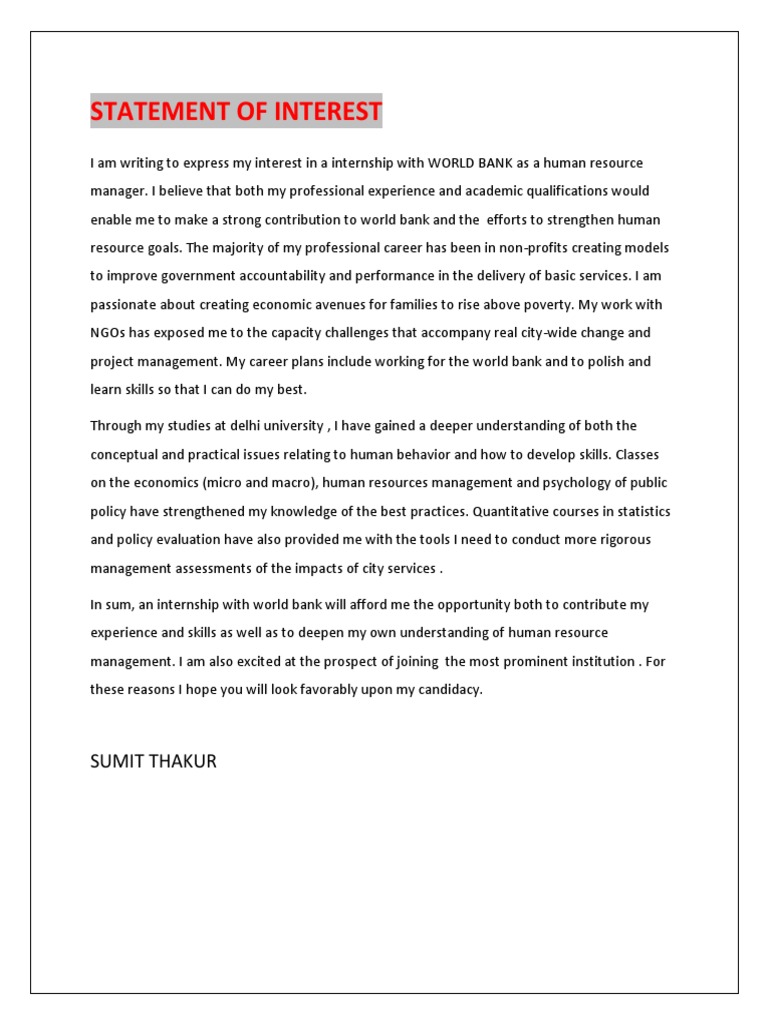 Crafting an Effective Statement of Interest: A Guide to Expressing Your Passion and Goals