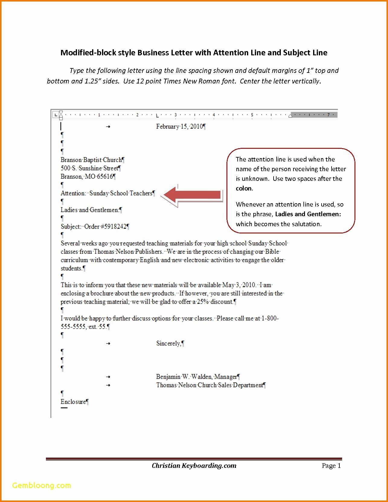 subject line in formal letter