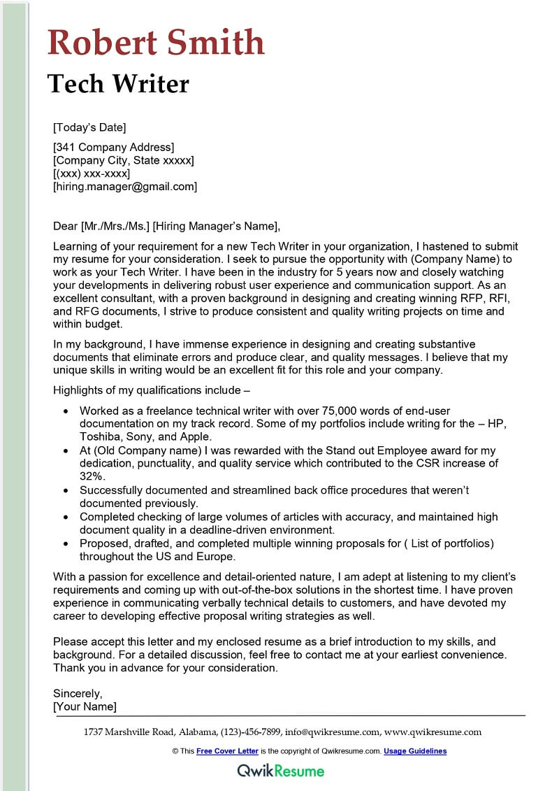 Crafting the Perfect Tech Writer Cover Letter: Tips and Best Practices