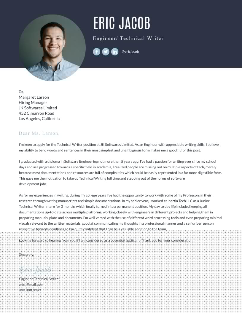 Crafting an Impressive Technical Writer Cover Letter: Tips and Examples