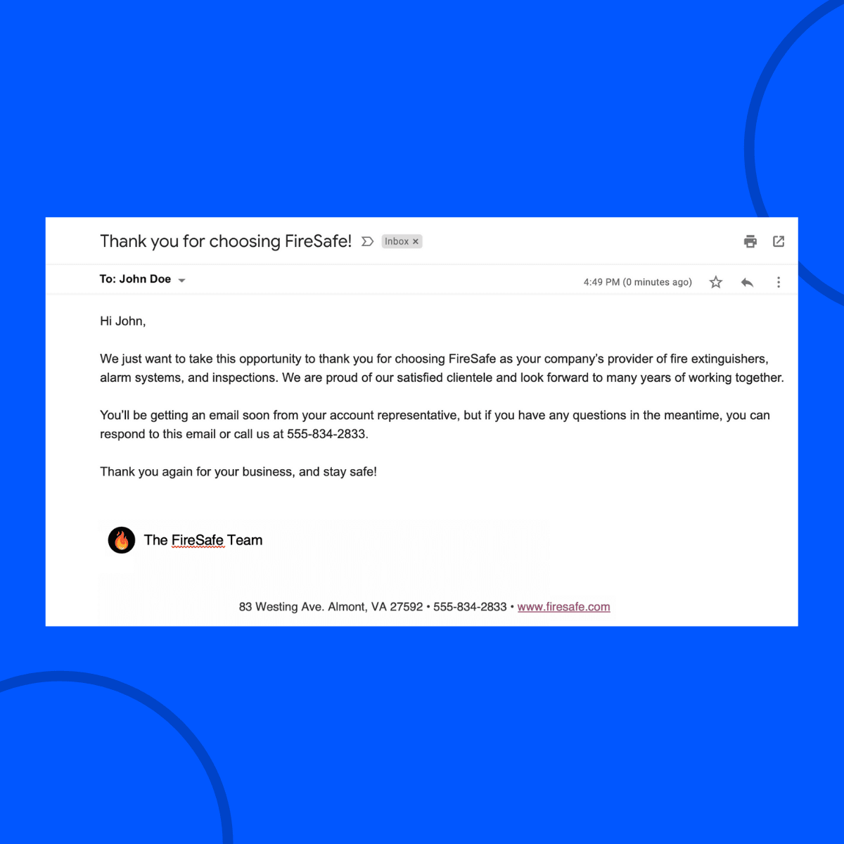 thank you for your business email