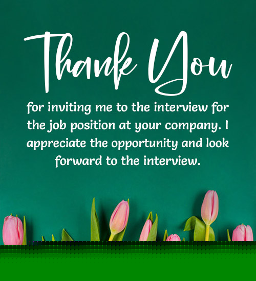 thank you message for interview invitation