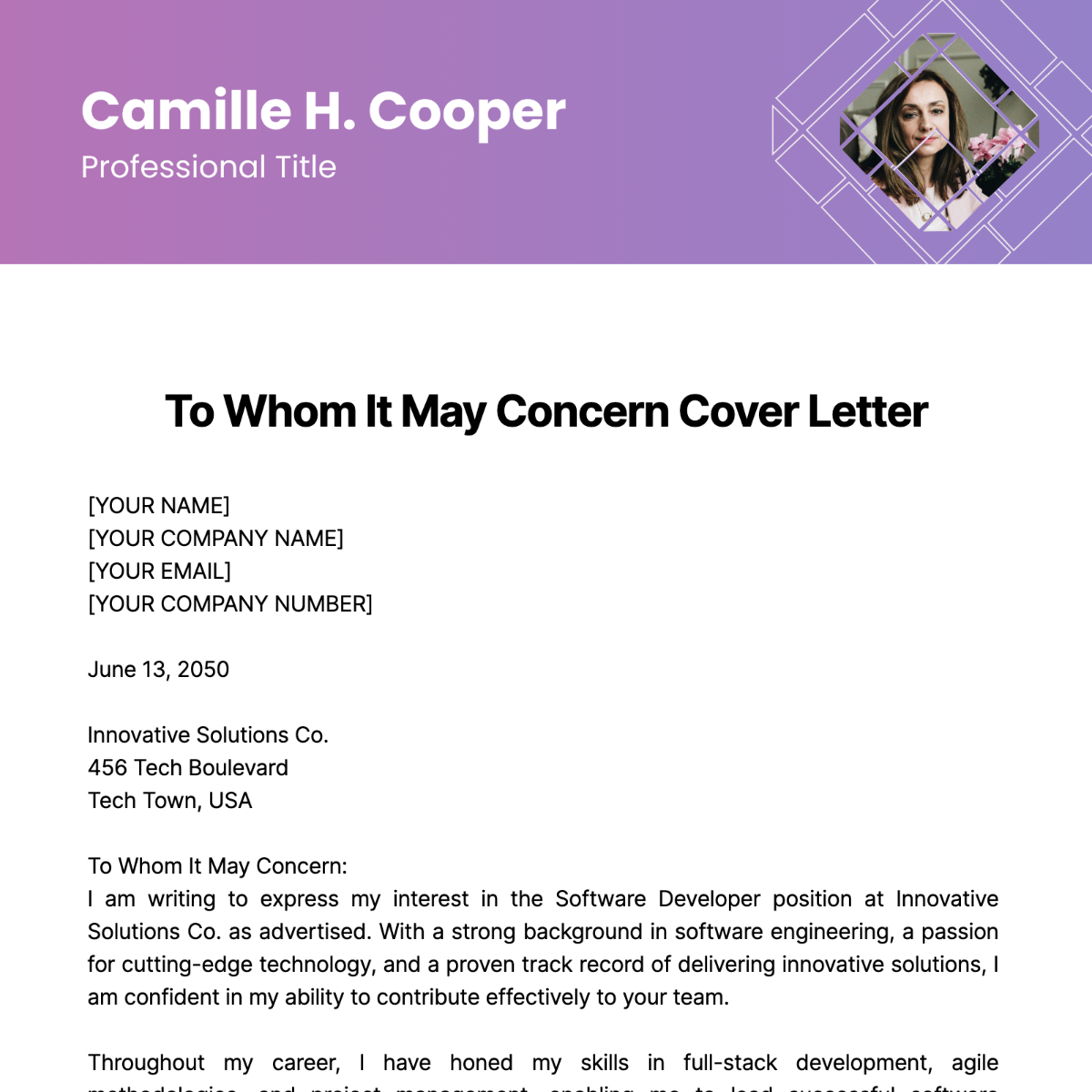 to whom it might concern cover letter