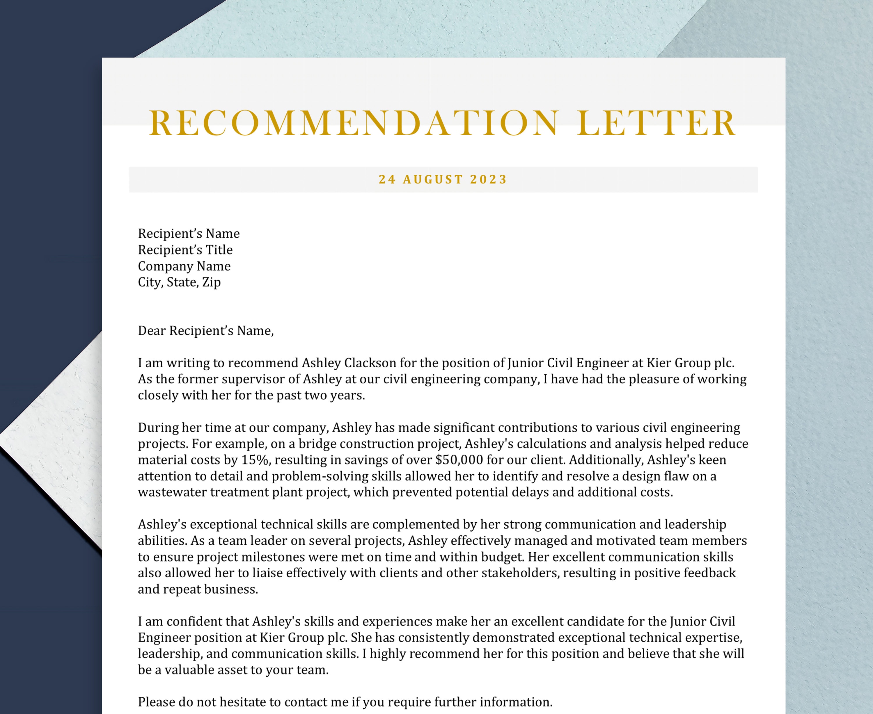 what to include in a letter of recommendation