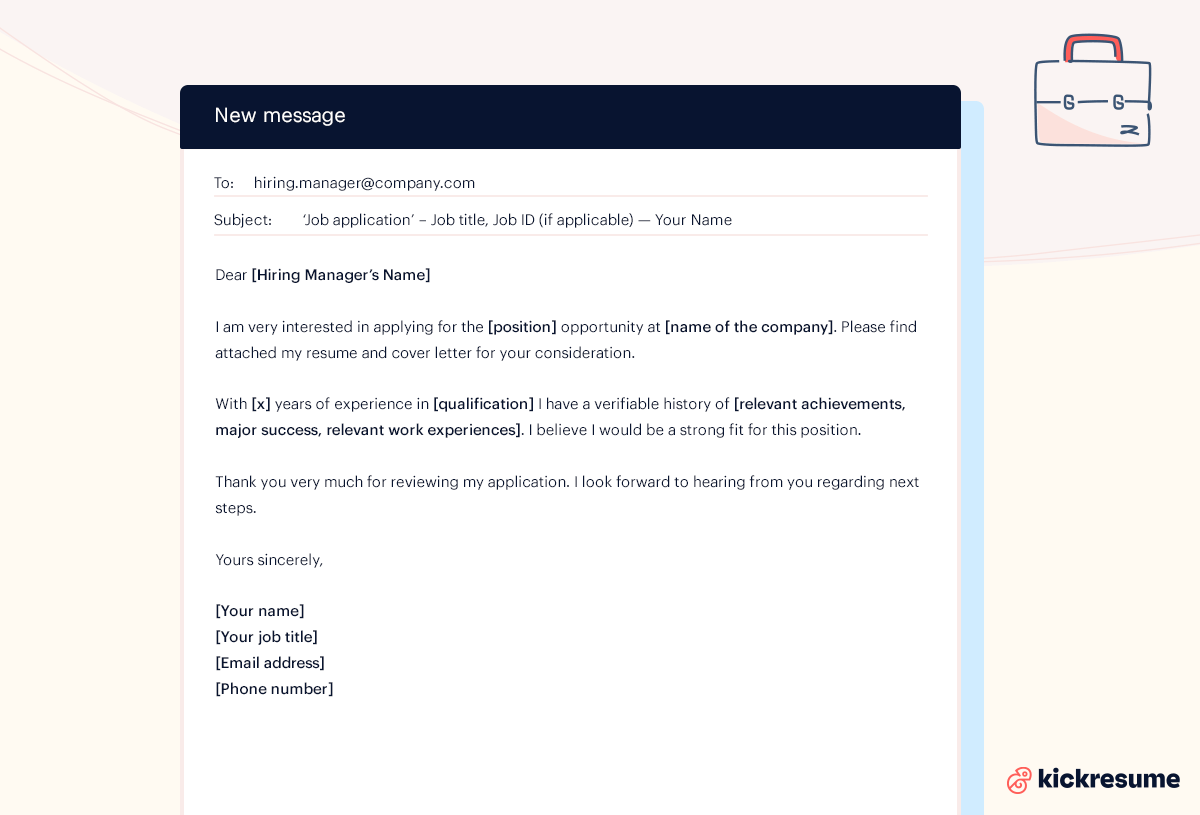 what to say when emailing a resume