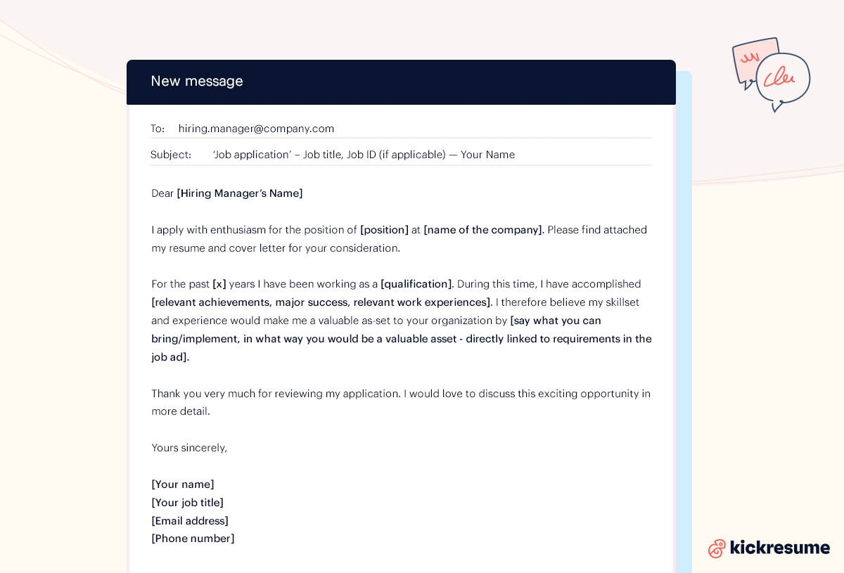 what to write in email with resume