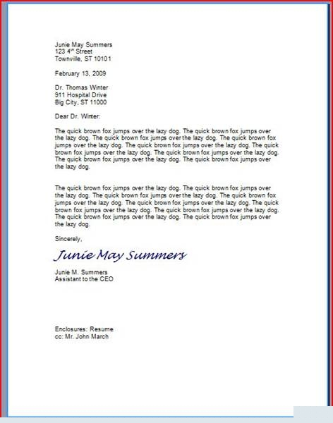 where to type a letter