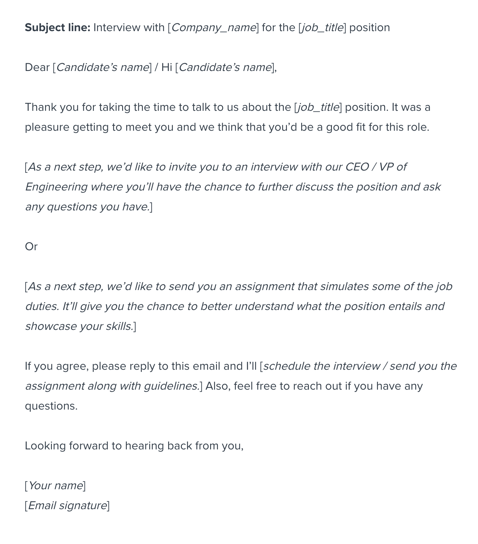 who to write to after being interviewed