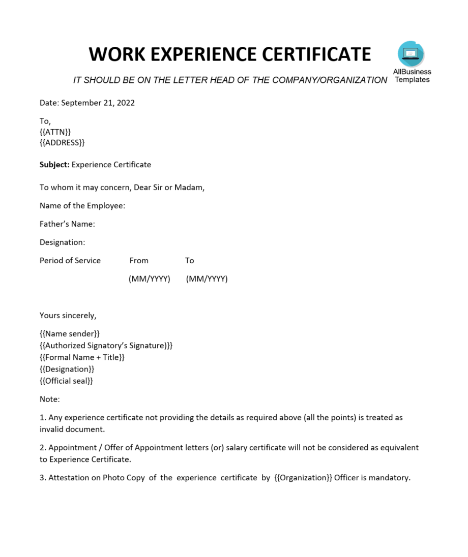 Everything You Need to Know About a Work Certificate Letter