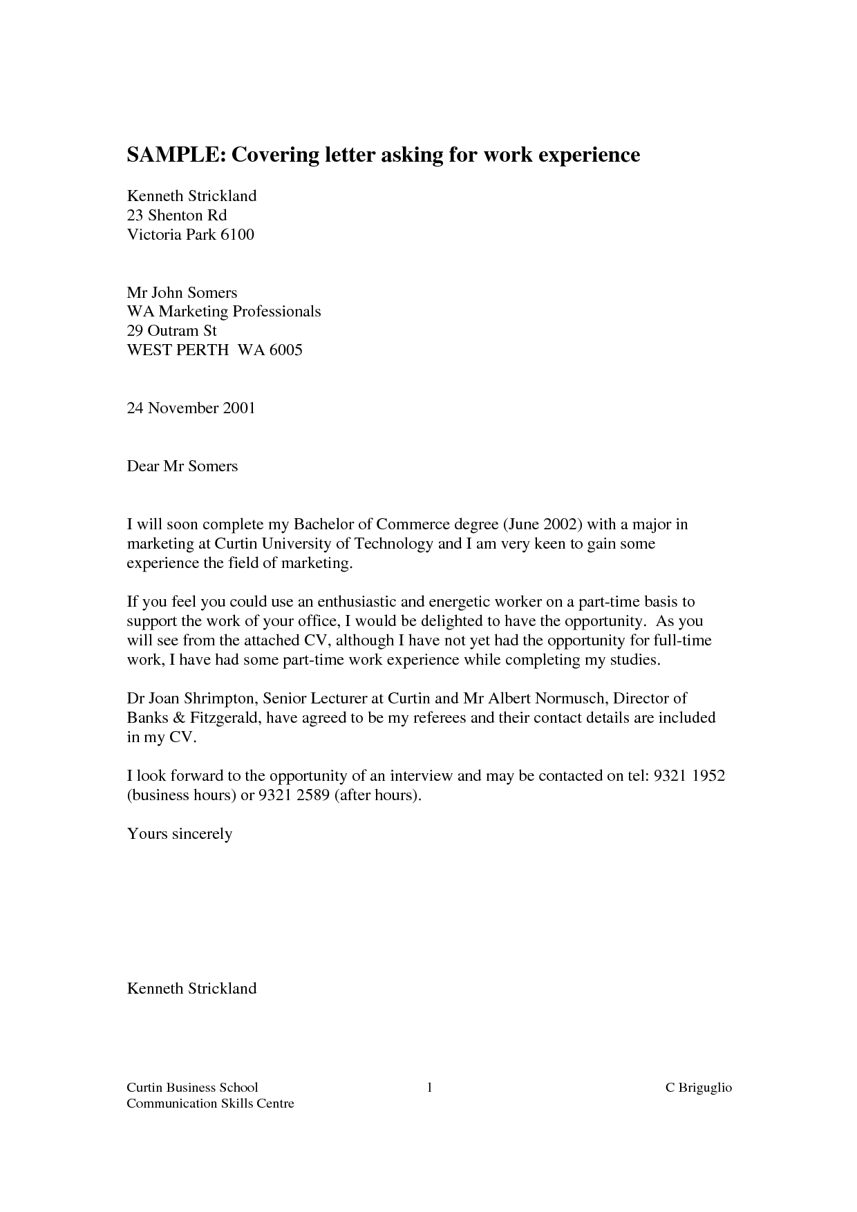 Crafting the Perfect Work Placement Cover Letter: Tips and Examples