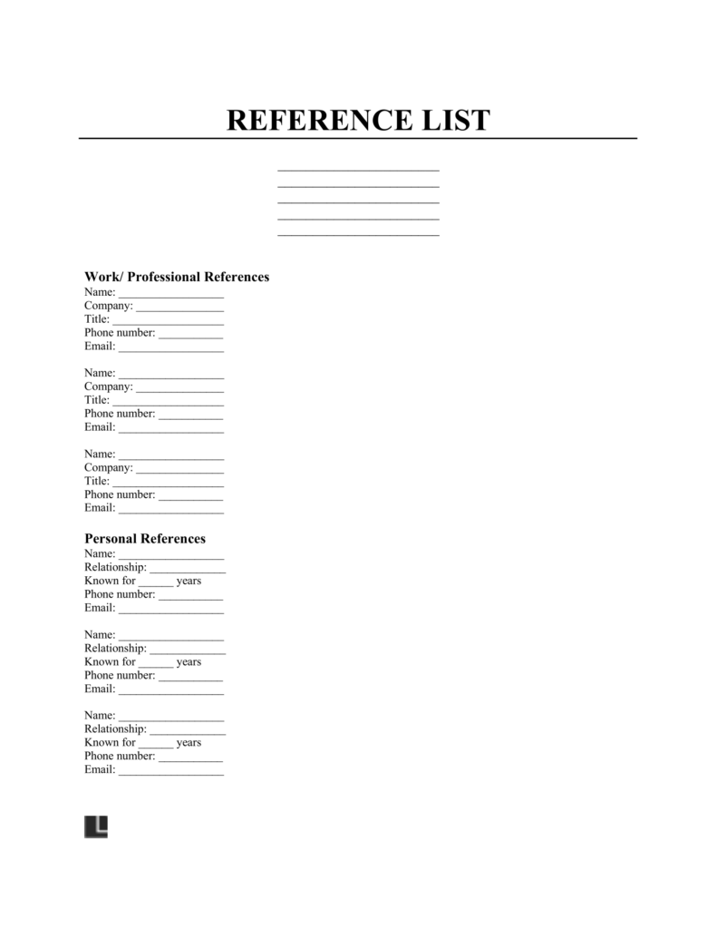 Creating a Professional Work Reference List Template: A Comprehensive Guide